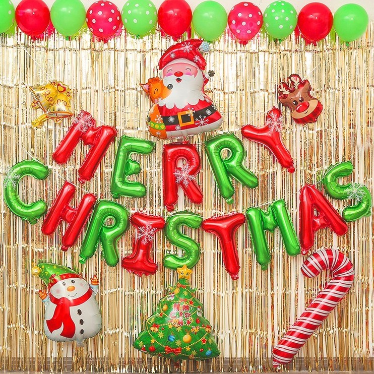피앤비유니티커튼포함 크리스마스 풍선 로얄 파티커튼 세트 모음, 01로얄 파티커튼세트샴페인골드 커튼 포함
