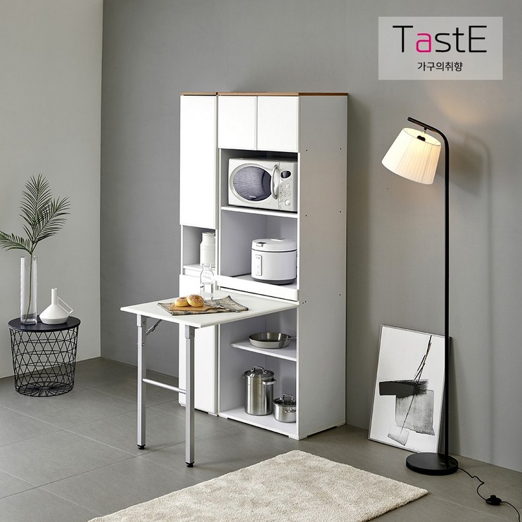 가구의취향 테이스트 렌지대 시리즈 D타입 주방수납장  주방 선반  다용도 수납장, 화이트