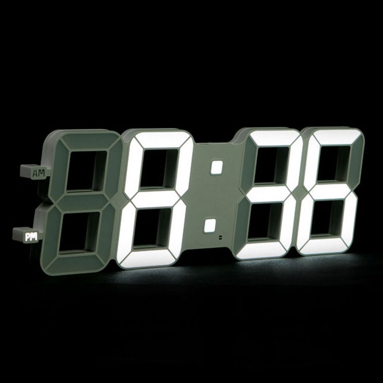 모모스 3D LED 벽시계 대형 45cm, 화이트 모모스 3D LED 벽시계 대형 45cm, 화이트