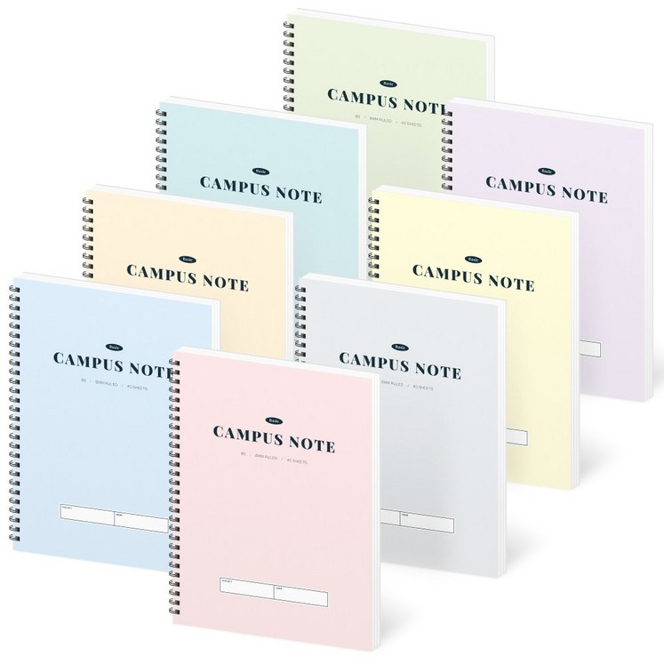 페이퍼릿 캠퍼스 스프링 노트, 8개, 혼합색상