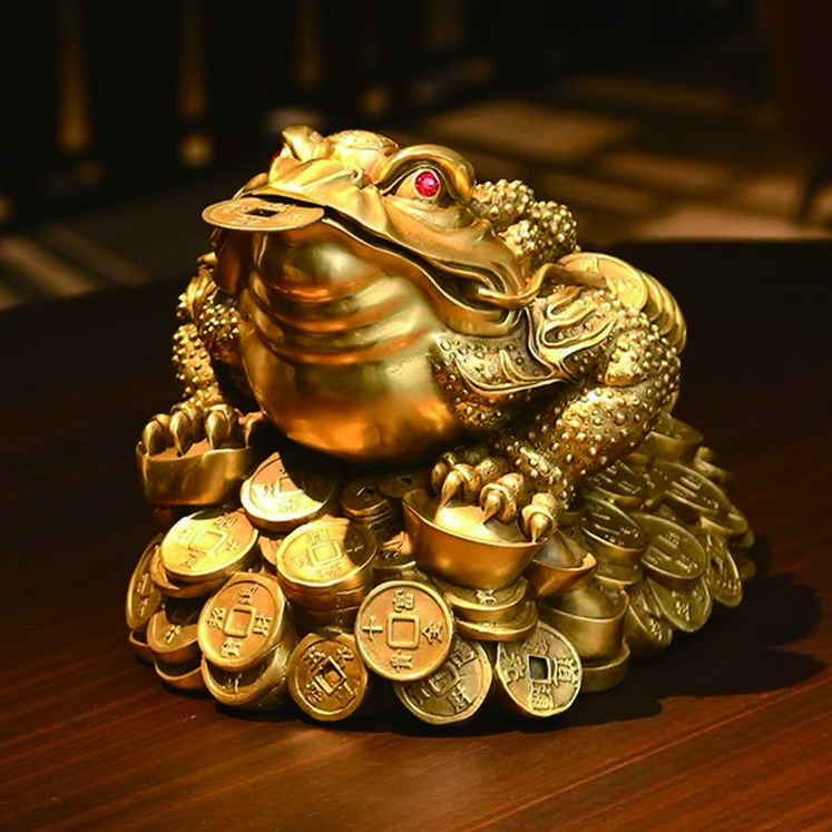 차차미 초대형 풍수소품 금전운 복두꺼비 삼족두꺼비 인테리어장식품, 골드