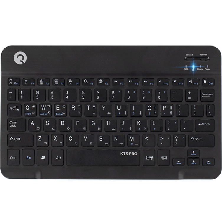로이체 휴대용 충전식 블루투스 5.0 울트라 슬림 무선 키보드, 블랙, KT5 PRO, 텐키리스 로이체 휴대용 충전식 블루투스 5.0 울트라 슬림 무선 키보드, 블랙, KT5 PRO, 텐키리스