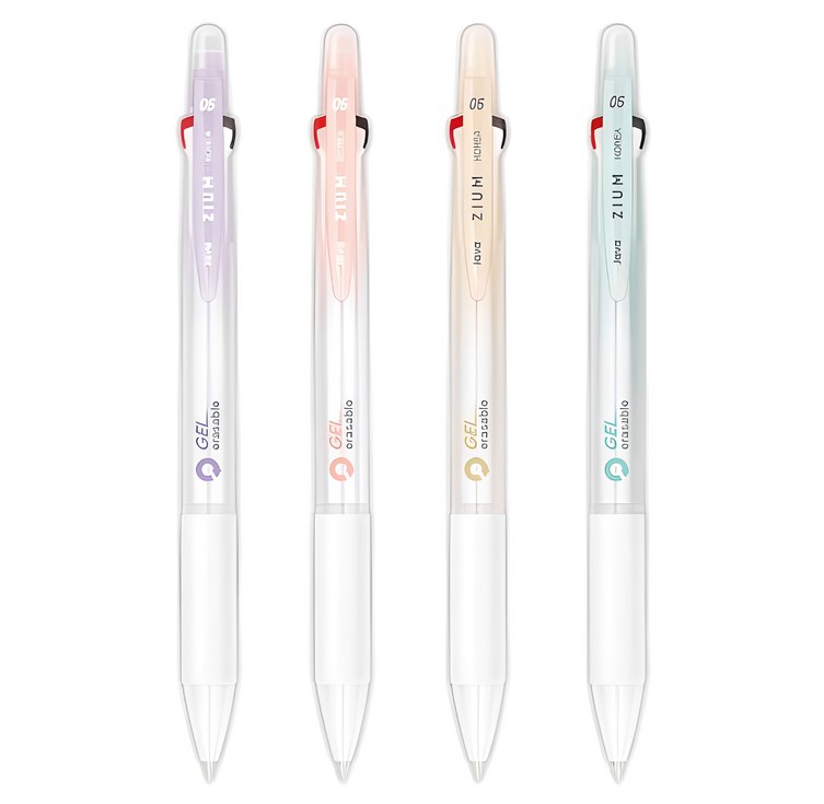 자바펜 지움3겔 지워지는 볼펜 0.5mm 4종 세트, 퍼플, 베이지, 민트, 피치, 1세트 자바펜 지움3겔 지워지는 볼펜 0.5mm 4종 세트, 퍼플, 베이지, 민트, 피치, 1세트