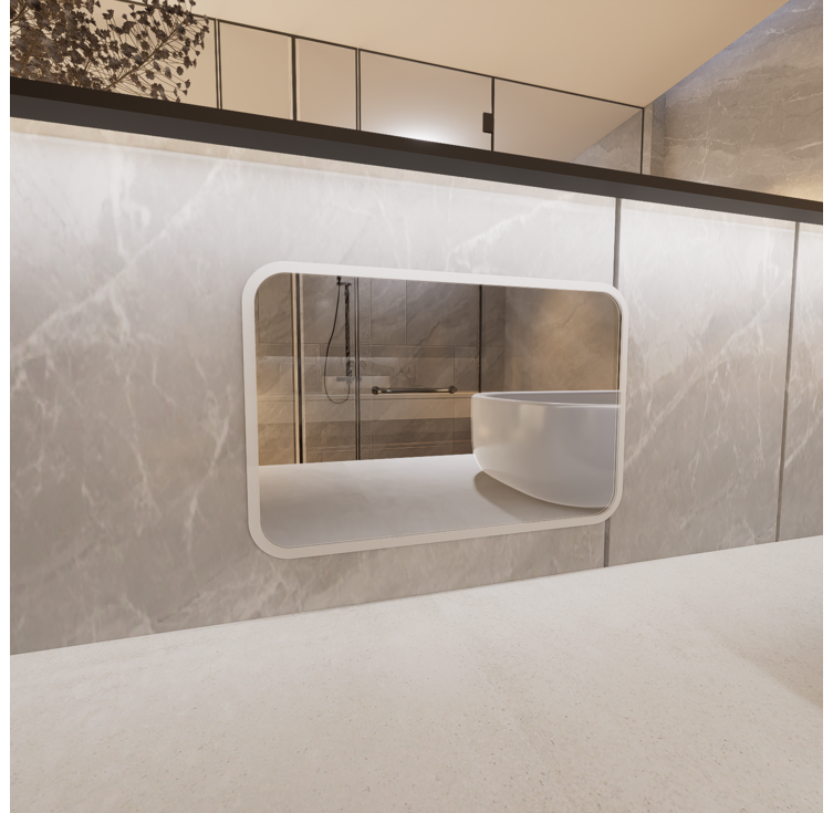 마드 심플 아크릴거울 긴사각형 M, 화이트