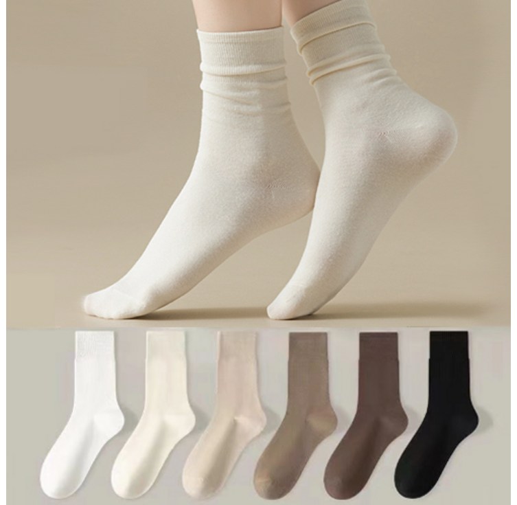 올웨이즈굿 여성용 무지 중목 양말 6켤레세트