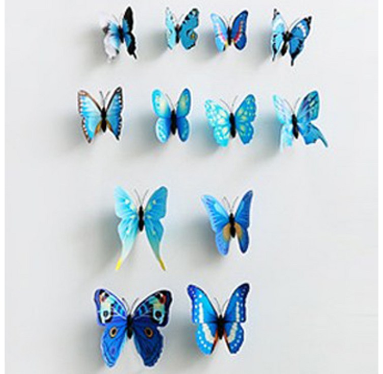 3D 알록달록 나비 스티커 12p 세트