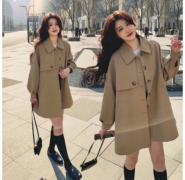 루스리더 여성 가을 오버핏 카라 트렌치코트 E1081