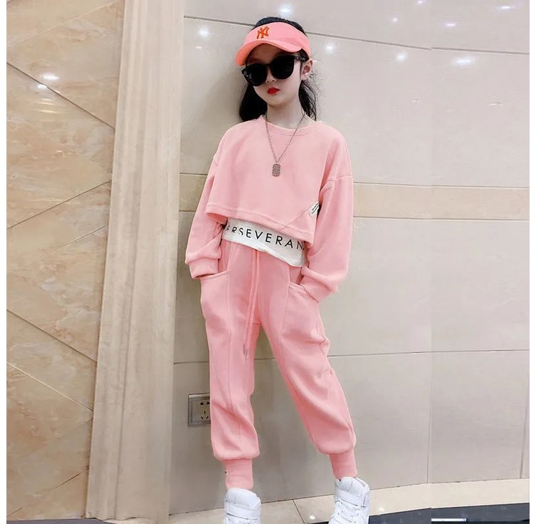키즈목마 아동용 여아용 레이어드 크롭 트레이닝 상하의 세트 초등학생 츄리닝053 키즈목마 아동용 여아용 레이어드 크롭 트레이닝 상하의 세트 초등학생 츄리닝053