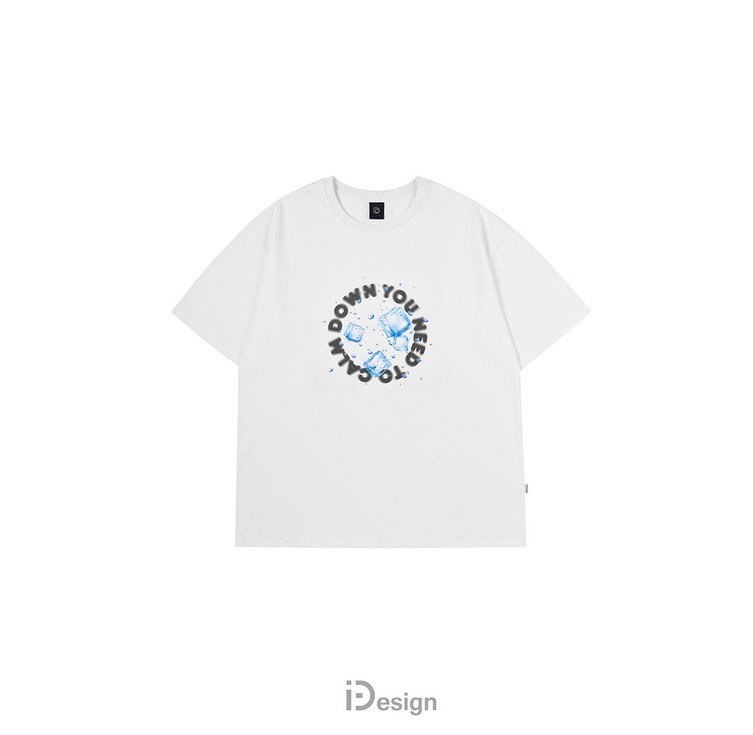 CATCHDEE 원래 여름 국가 조수 차가운 면화 진정해야합니다 흰색 느슨한 반팔 티셔츠 남성