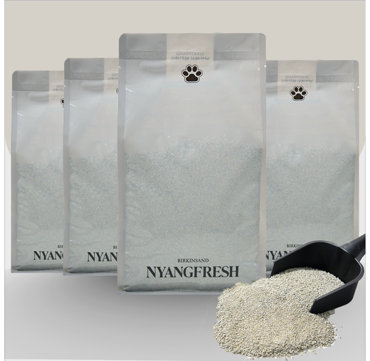 버킨샌드 먼지없는 벤토나이트 살균 탈취 SSS급 고양이모래 냥프레쉬, 무향, 4개, 3kg