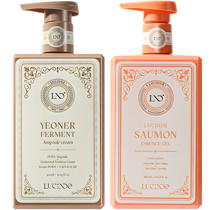 뤼산드 PDRN 연어 콜라겐 생성 재생 탄력 보습 수분 크림 핵폭탄 시너시 올인원 반반 젤 로션 세트, 1세트, 600ml