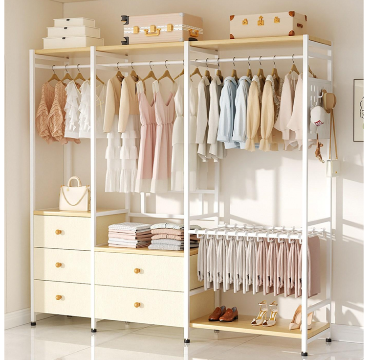 하이피러브 속깊은 확장 튼새맞춤 드레스룸 서랍형 시스템 행거, 화이트기본형
