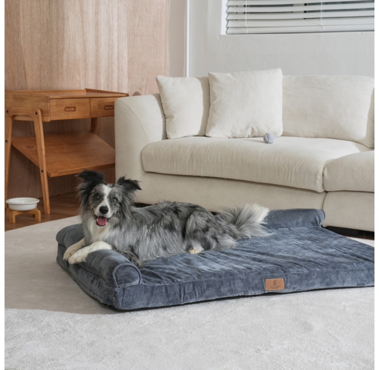 런레이더 특대형 강아지 L자 대형견 방석, 1개, 진그레이