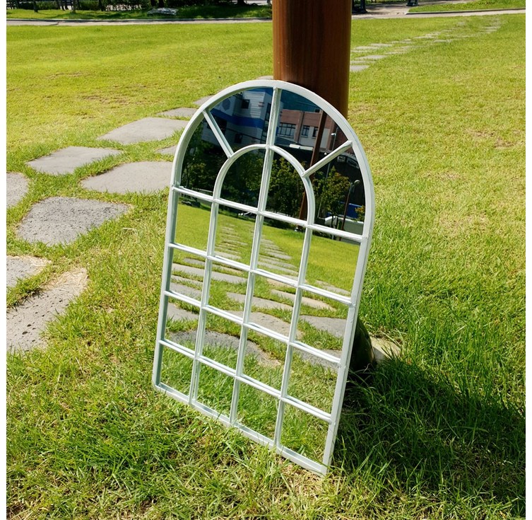 Countryitem 빈티지 컬렉션 창문 거울 아이보리