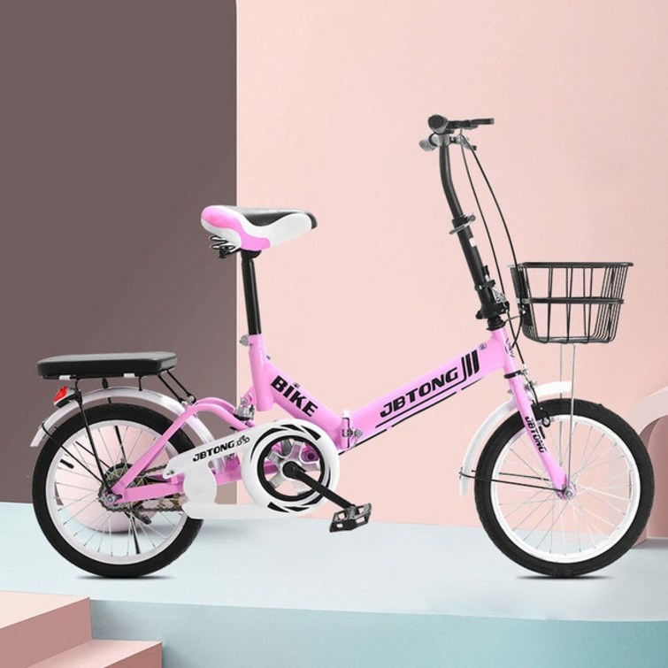 전기스쿠터 어린이 자전거 접이식 경량 미들 전면 깊은 인치, 7.Pink  16 inch
